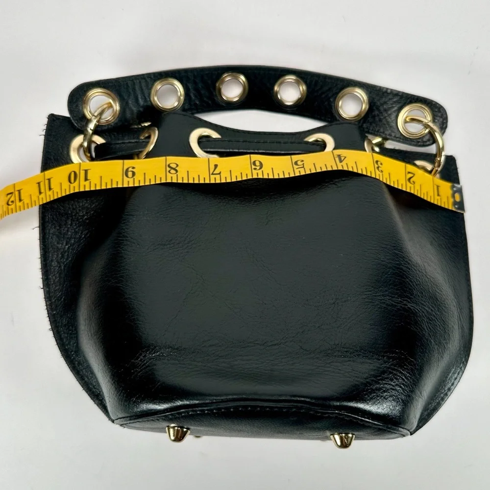HOUSE OF HARLOW Original 1960 100% Leather Bucket Crossbody Drawstring Bag